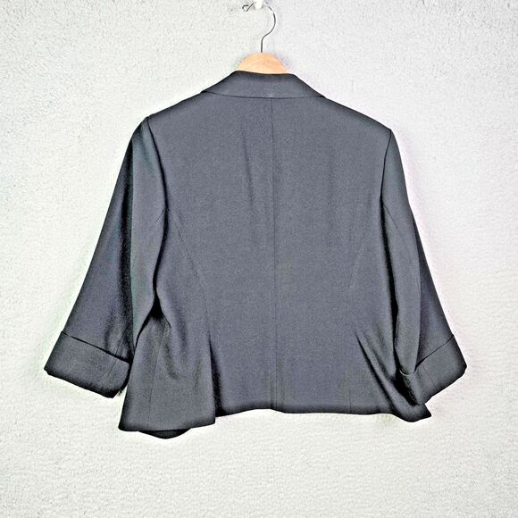 Black Label by Evan Picone Black Blazer Size 14 Career Open Front - Picture 14 of 14